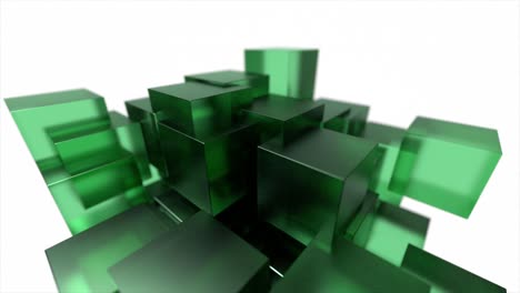 Glass-blocks-cubes-floating-interlocking-abstract-tech-motion-background-loop-4k